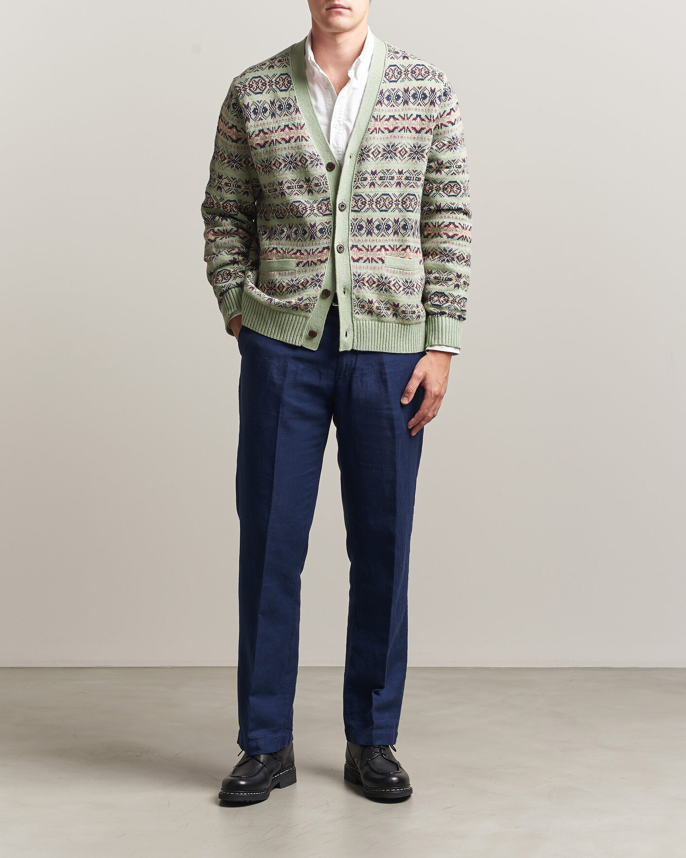Hombres | Pantalones | Polo Ralph Lauren | Cotton/Linen Houndstooth Pants Newport Navy