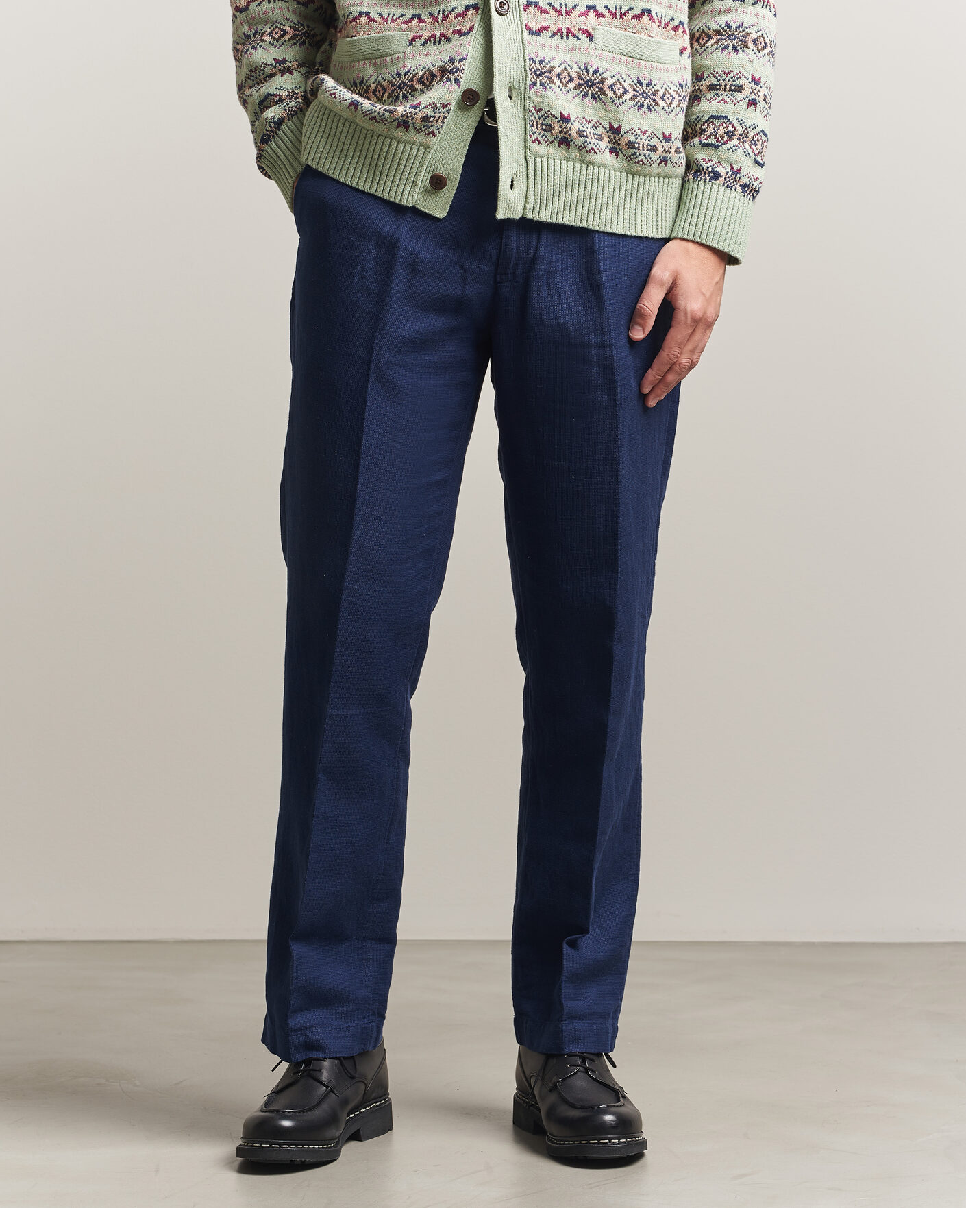Hombres | Pantalones | Polo Ralph Lauren | Cotton/Linen Houndstooth Pants Newport Navy