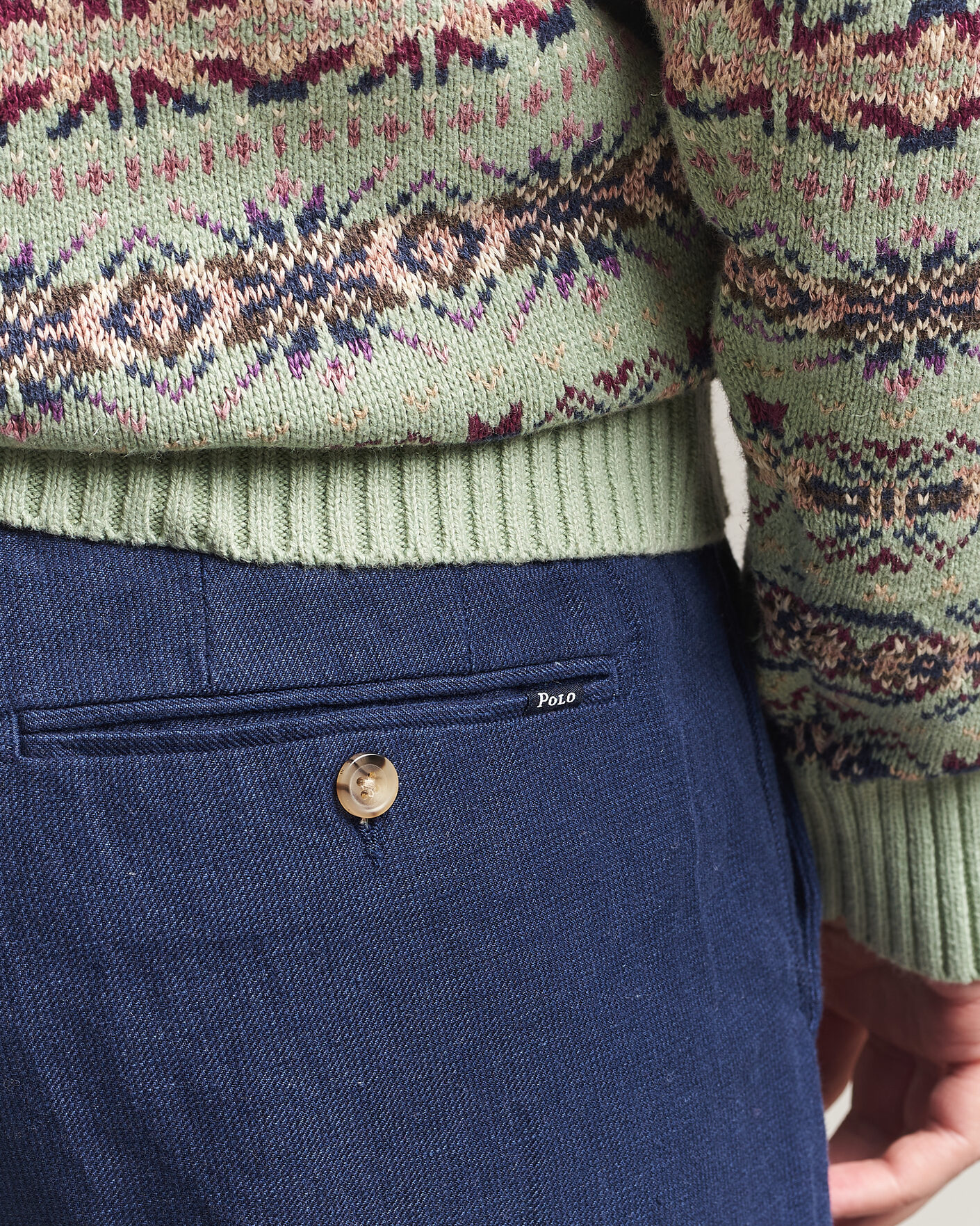 Hombres | Pantalones | Polo Ralph Lauren | Cotton/Linen Houndstooth Pants Newport Navy