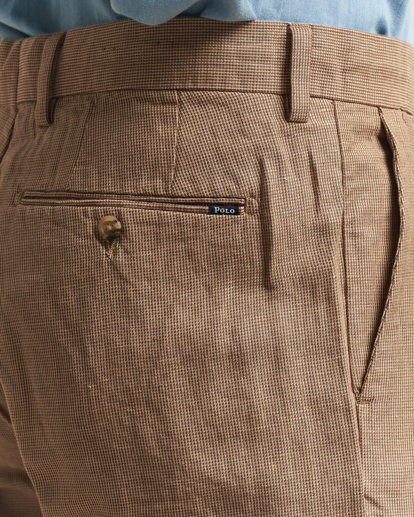 Hombres | Pantalones | Polo Ralph Lauren | Cotton/Linen Houndstooth Pants Vintage Khaki