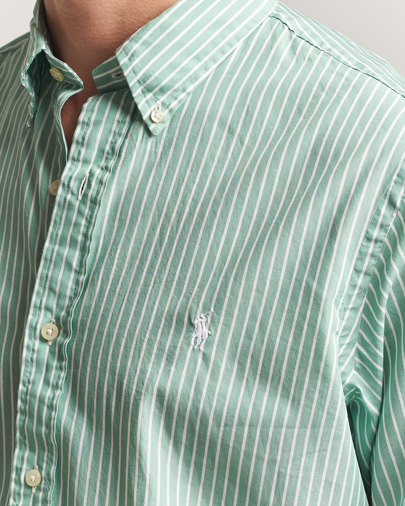 Hombres | Camisas | Polo Ralph Lauren | Custom Fit Stripe Poplin Shirt Faded Mint