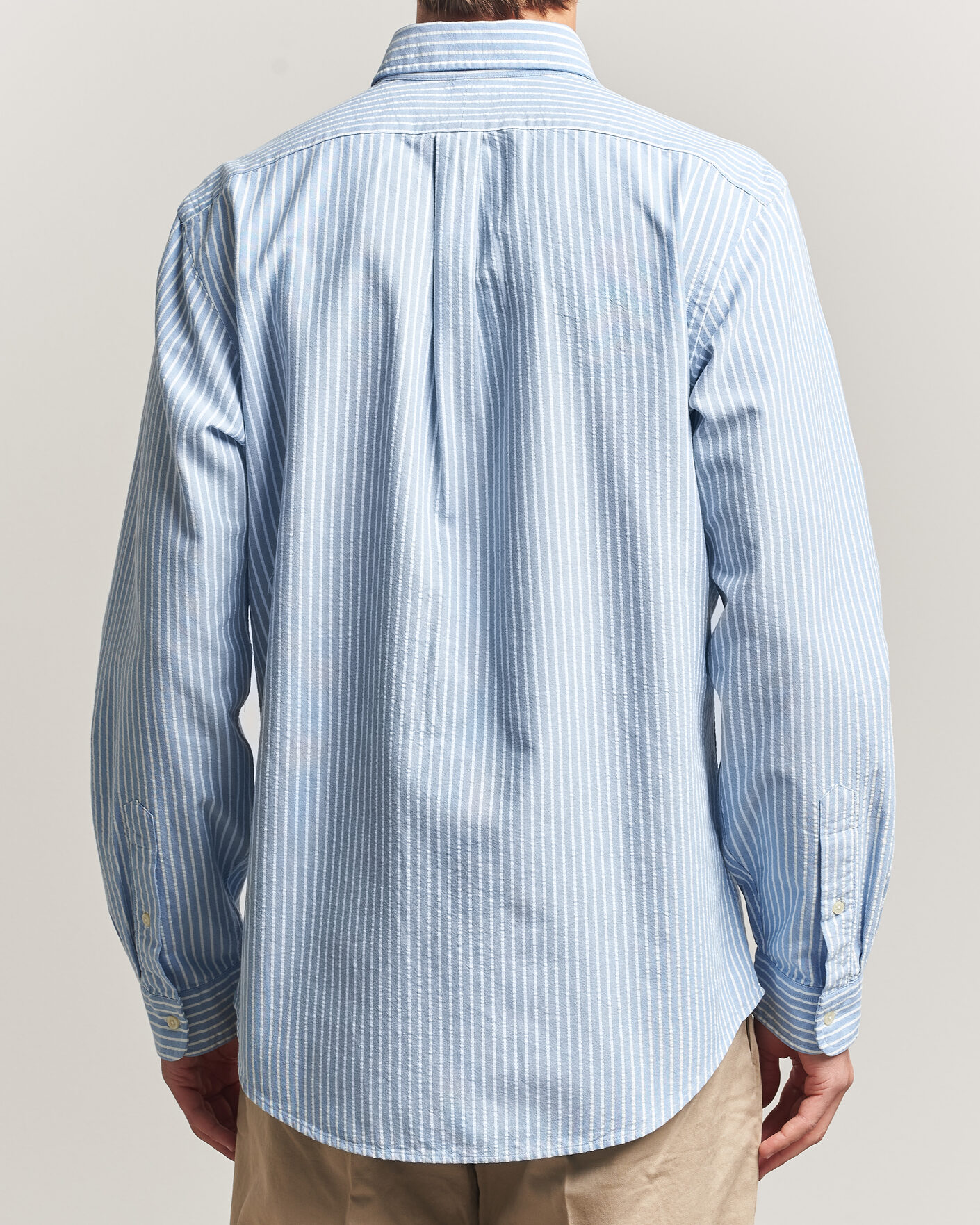 Hombres | Camisas | Polo Ralph Lauren | Custom Fit Seersucker/Oxford Stripe Shirt Blue