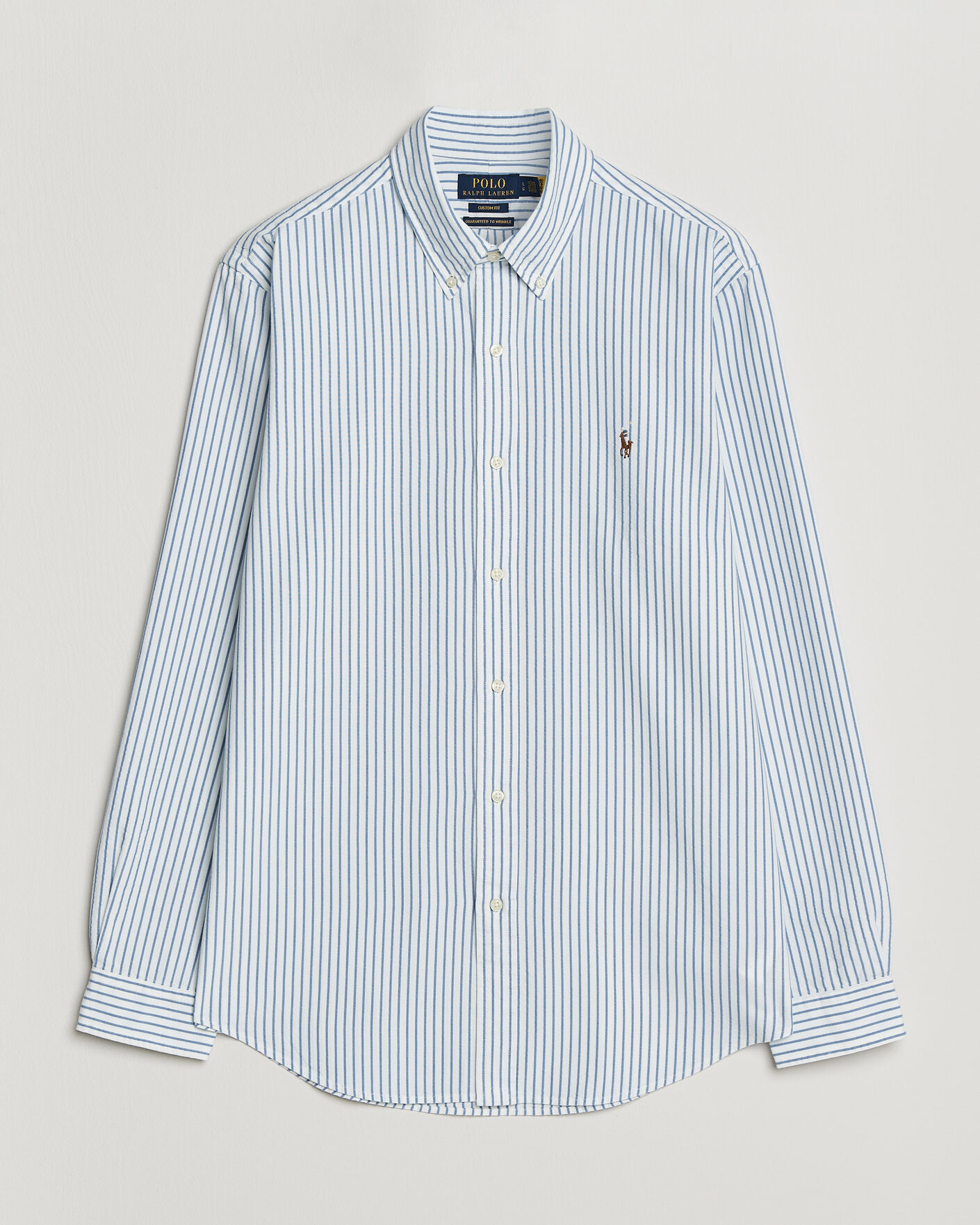 Hombres | Camisas | Polo Ralph Lauren | Custom Fit Seersucker/Oxford Stripe Shirt White/Blue