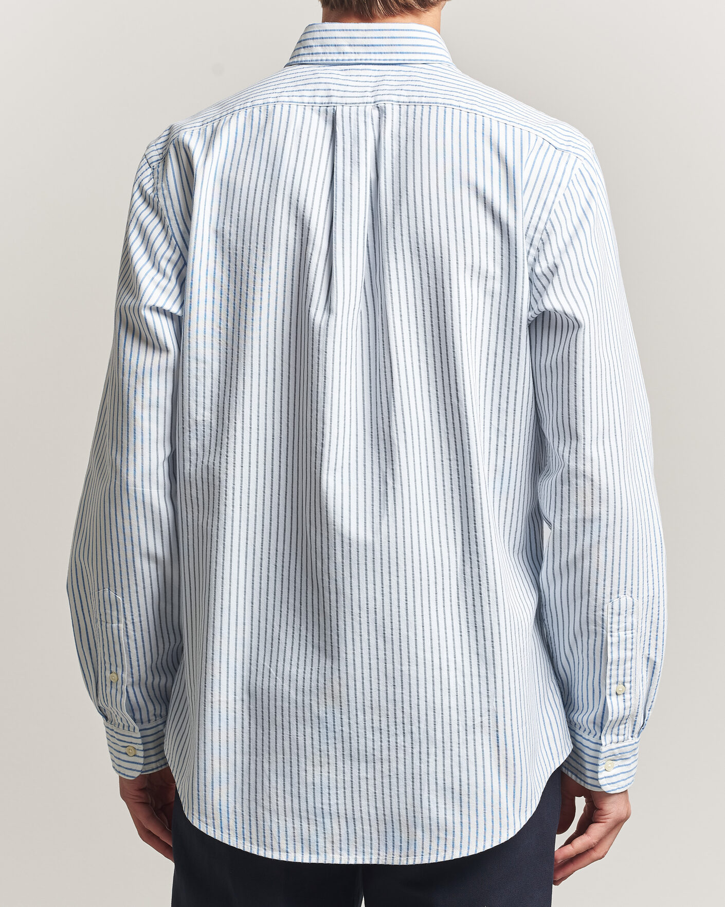 Hombres | Camisas | Polo Ralph Lauren | Custom Fit Seersucker/Oxford Stripe Shirt White/Blue