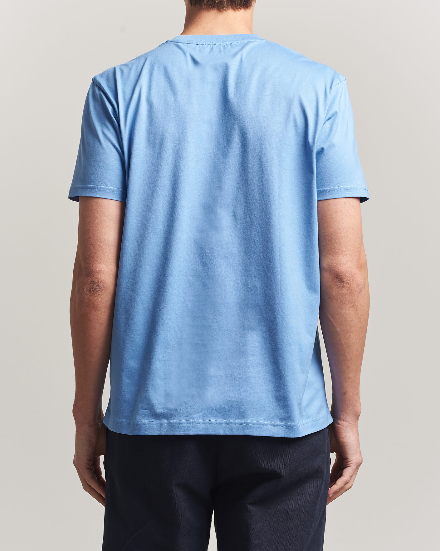 Hombres | Camisetas | Sunspel | Riviera Midweight T-Shirt Azure Blue