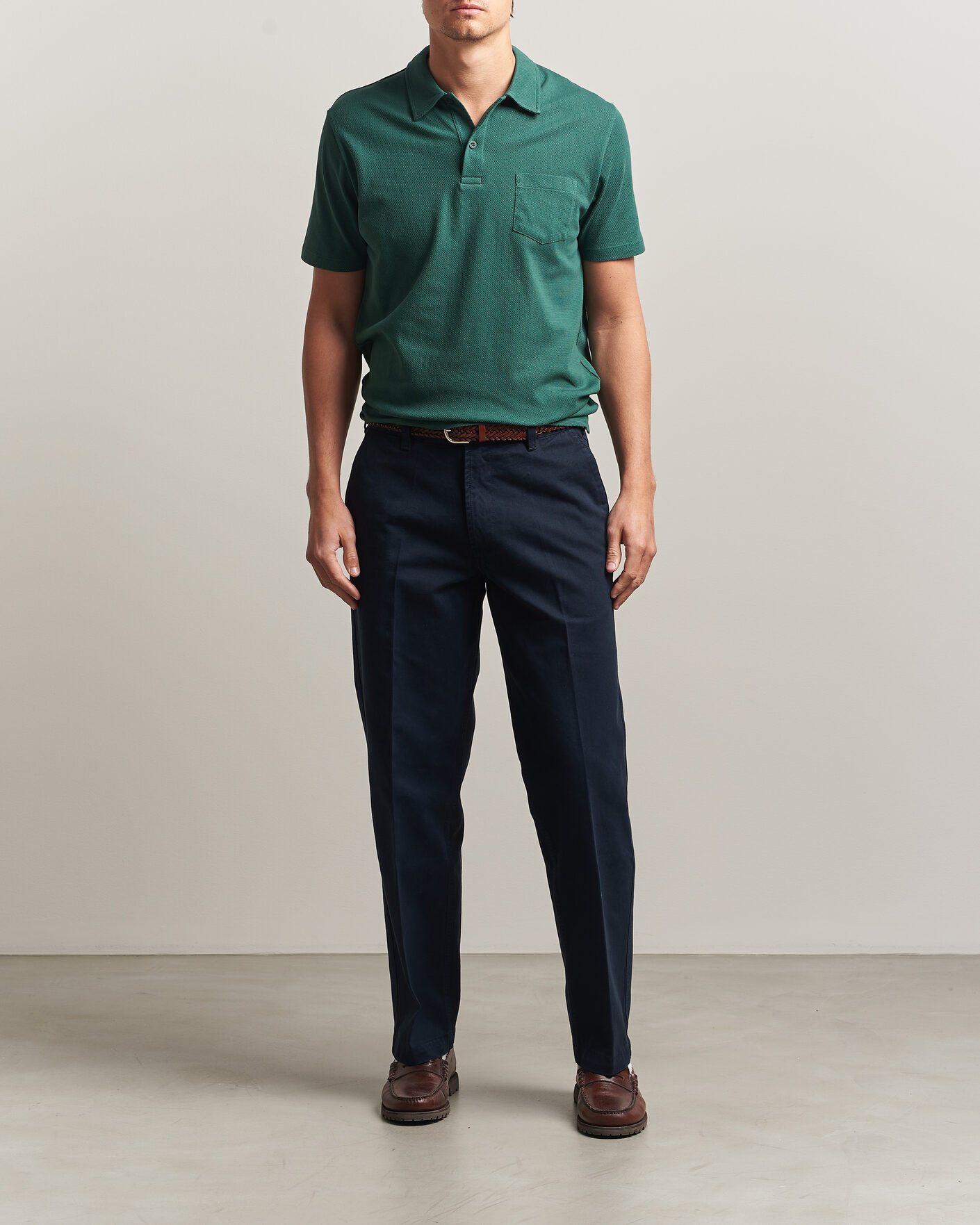Hombres | Polos | Sunspel | Riviera Polo Shirt Forest Green