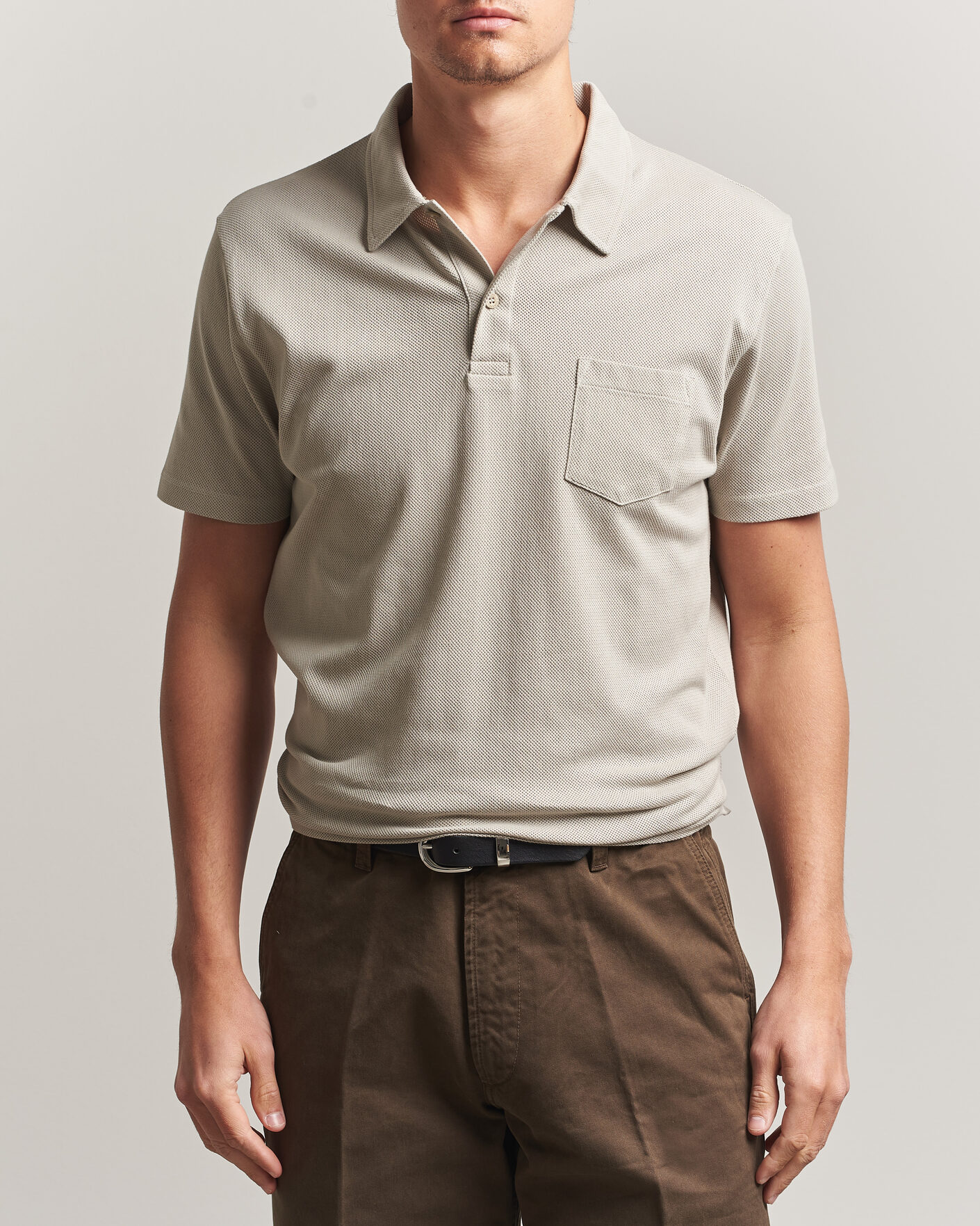 Hombres | Polos | Sunspel | Riviera Polo Shirt Ash