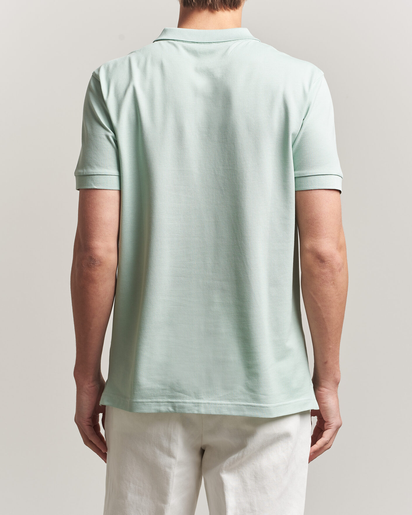 Hombres | Polos | Sunspel | Short Sleeve Pique Polo Laurel Green