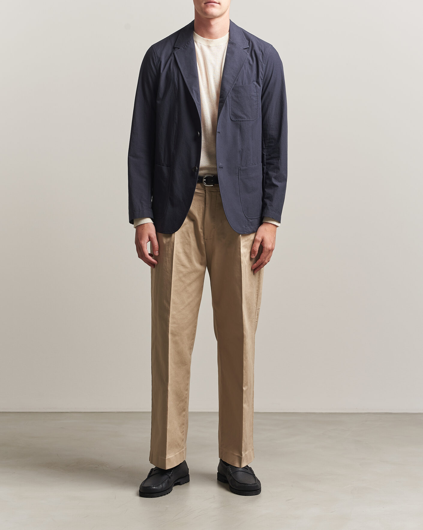 Hombres | Blazers | Sunspel | Lightweight Poplin Jacket Blazer Navy