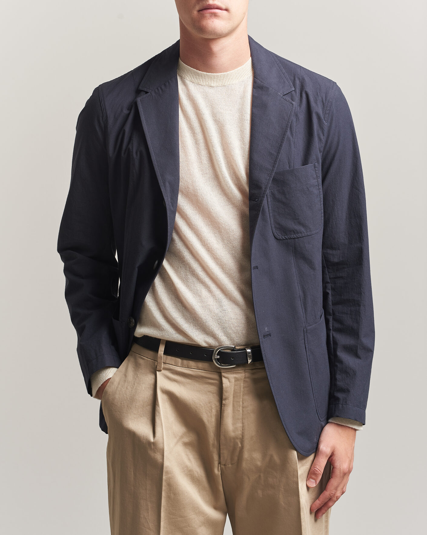 Hombres | Blazers | Sunspel | Lightweight Poplin Jacket Blazer Navy