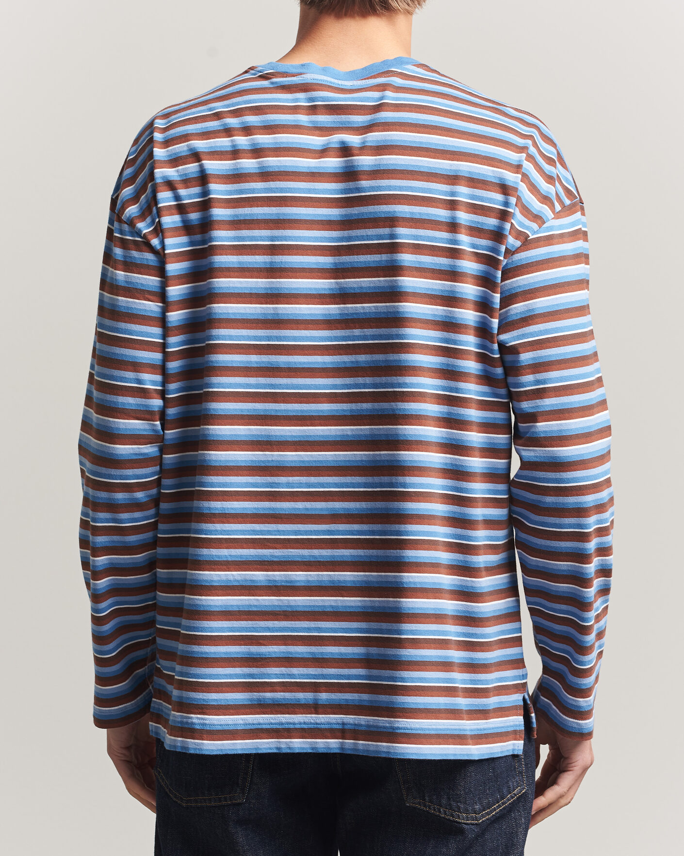 Hombres | Camisetas | Sunflower | Long Sleeve Pocket Tee Blue Stripe