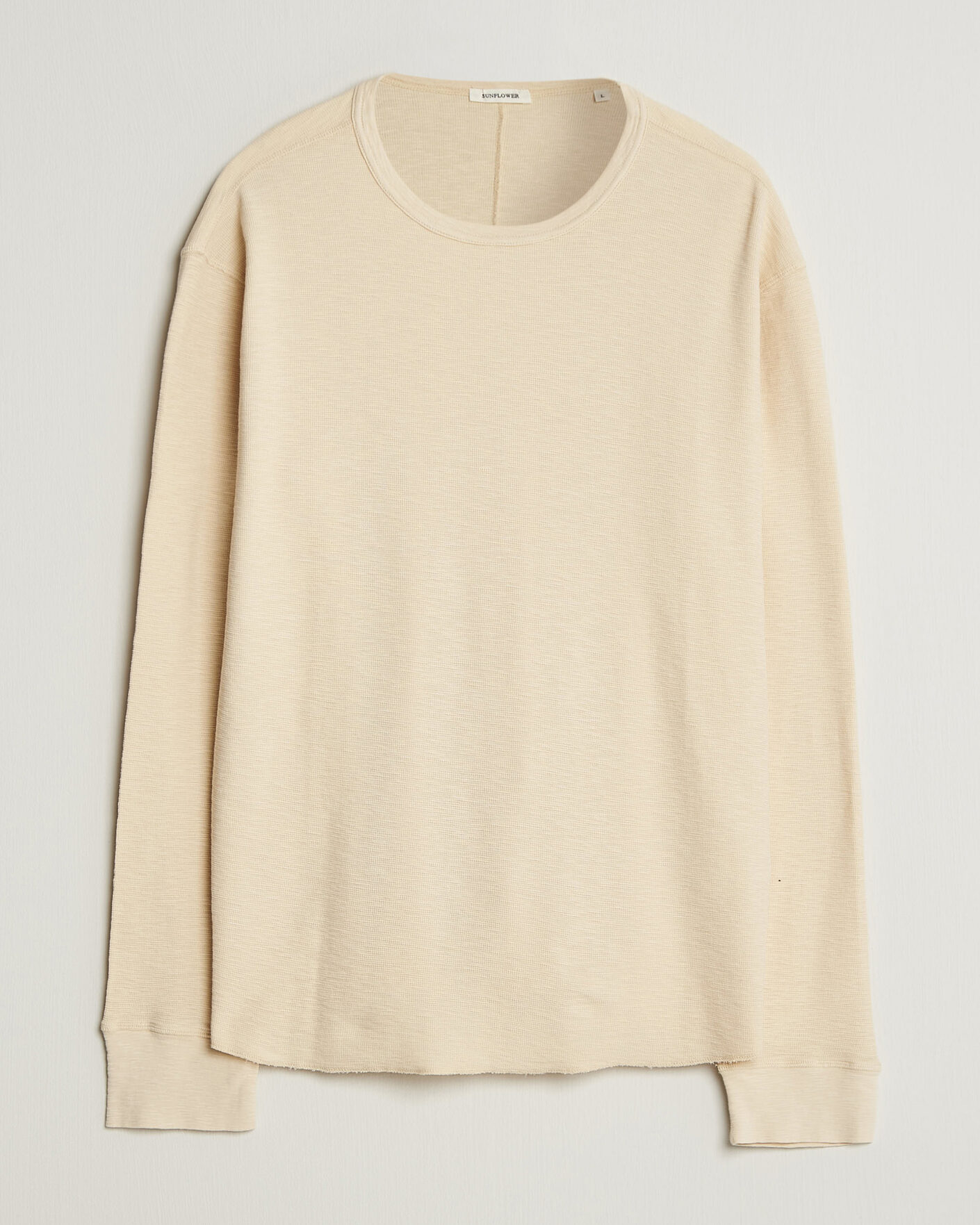 Hombres | Camisetas | Sunflower | Long Sleeve Waffle Tee Beige