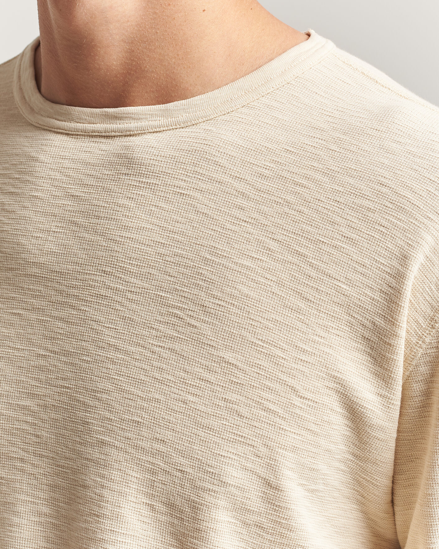 Hombres | Camisetas | Sunflower | Long Sleeve Waffle Tee Beige