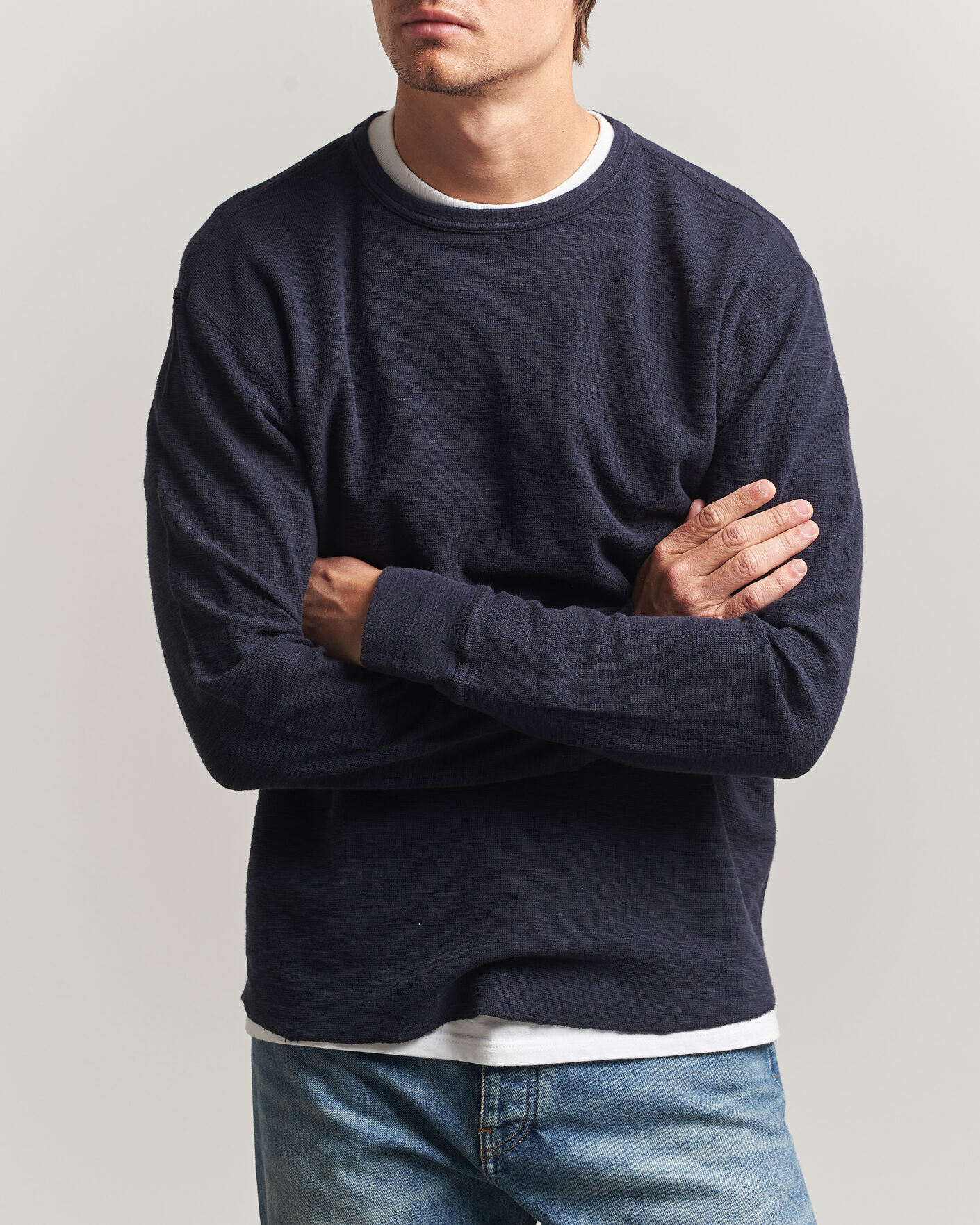 Hombres | Camisetas | Sunflower | Long Sleeve Waffle Tee Navy
