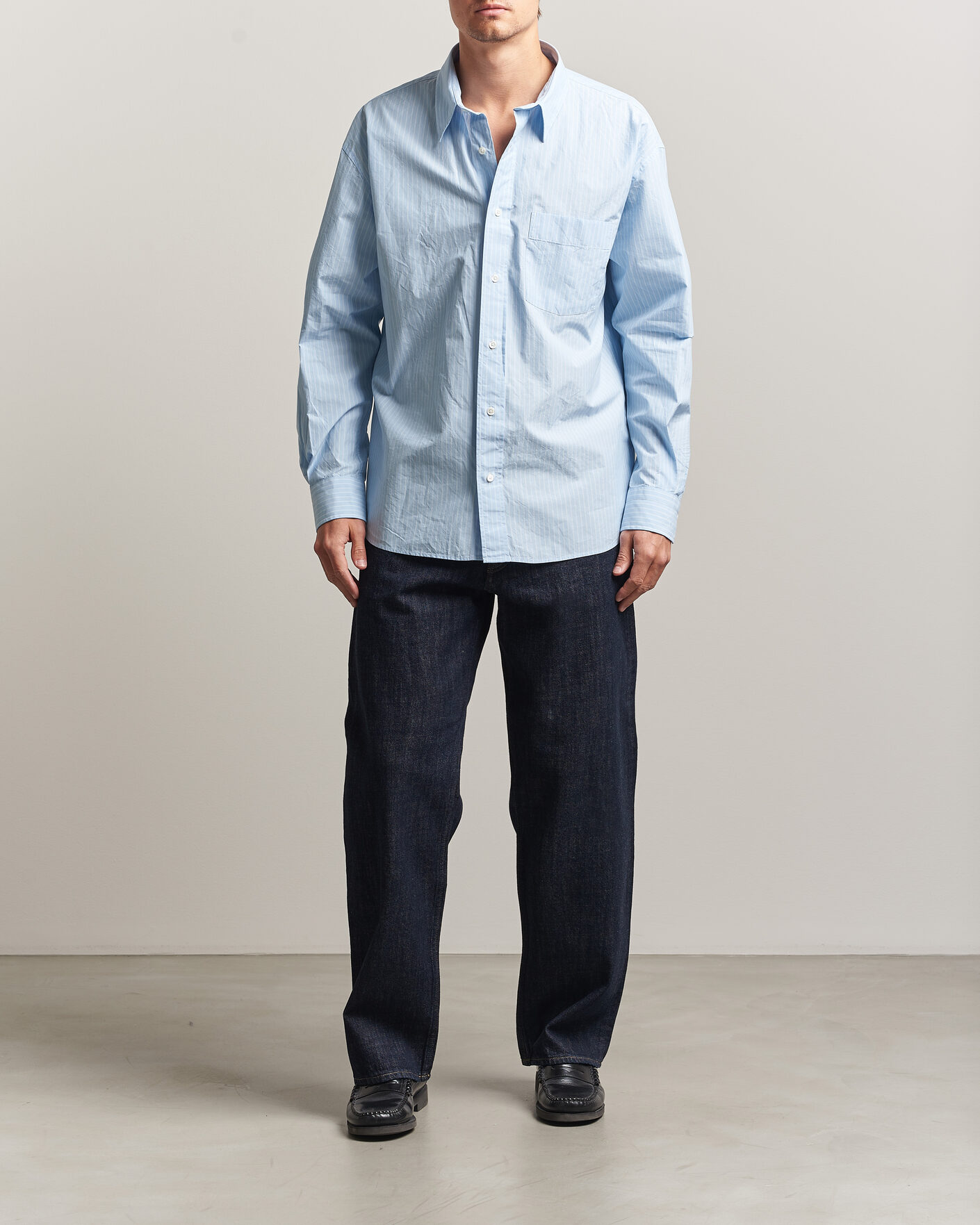 Hombres | Camisas | Sunflower | New Base Shirt Light Blue Stripe