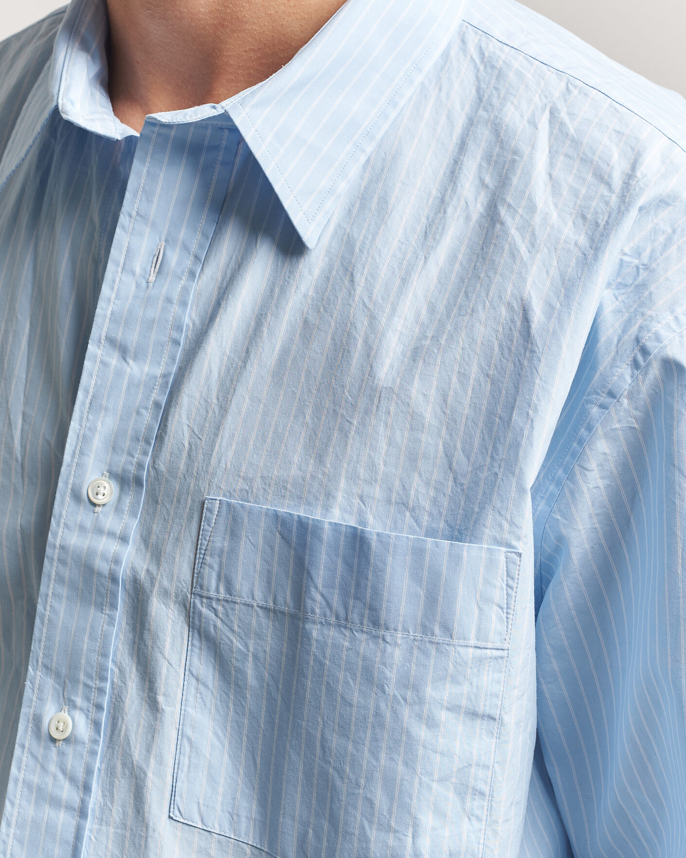 Hombres | Camisas | Sunflower | New Base Shirt Light Blue Stripe