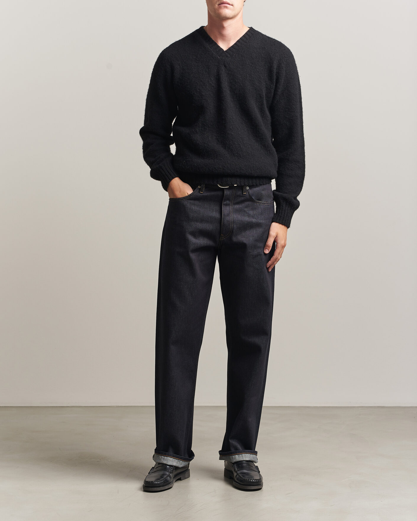 Hombres | Pantalones | Sunflower | Loose Selvedge Jeans Raw Indigo