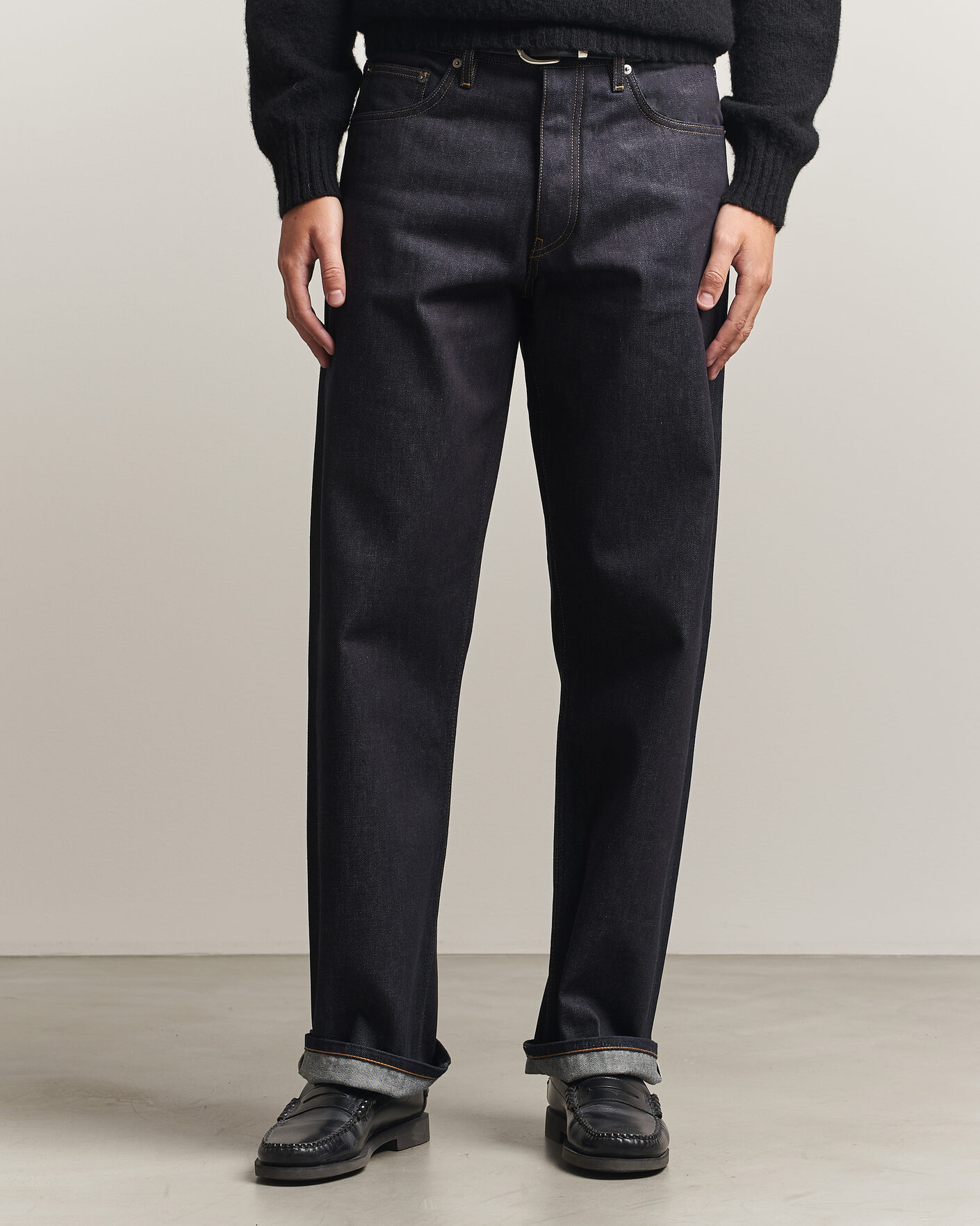Hombres | Pantalones | Sunflower | Loose Selvedge Jeans Raw Indigo