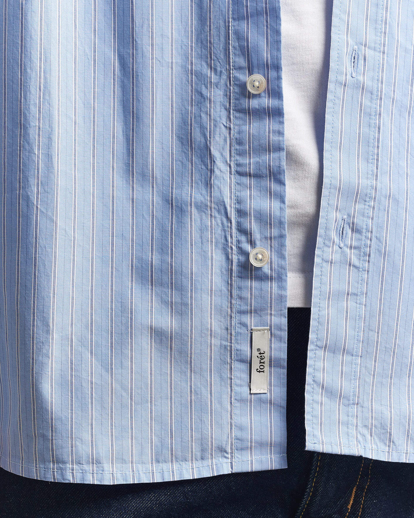 Hombres | Camisas | Forét | Maple Regular Fit Poplin Shirt Light Blue