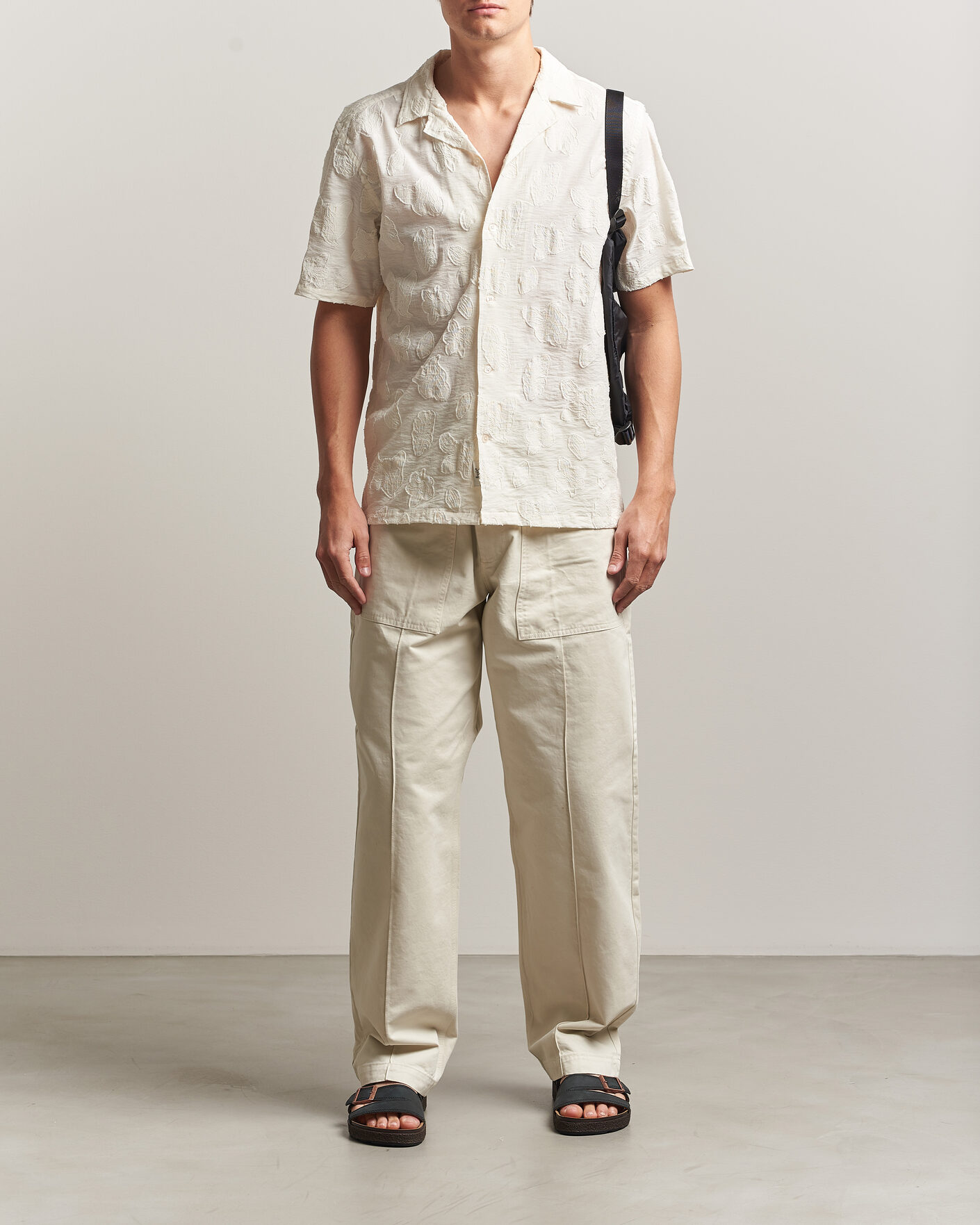 Hombres | Camisas | Forét | Peer Jaquard Short Sleeve Shirt Cloud
