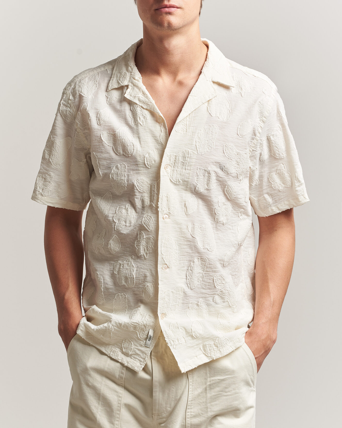 Hombres | Camisas | Forét | Peer Jaquard Short Sleeve Shirt Cloud