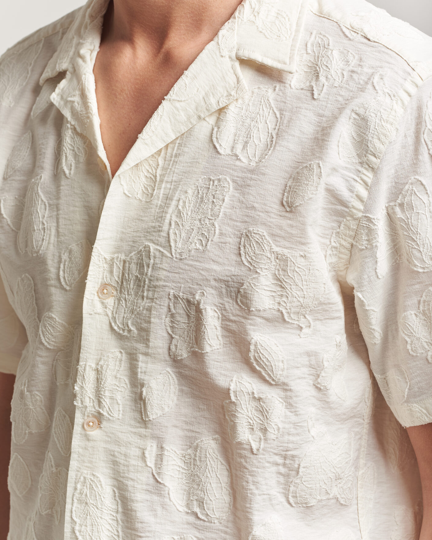 Hombres | Camisas | Forét | Peer Jaquard Short Sleeve Shirt Cloud