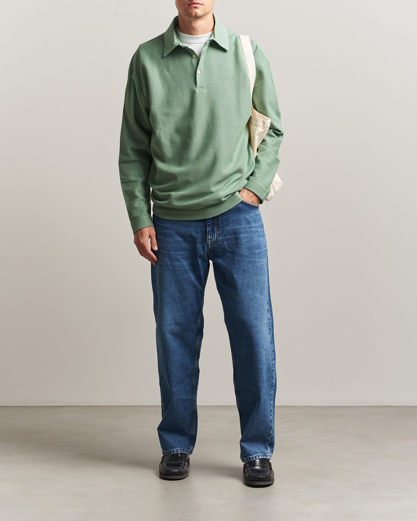 Hombres | Polos | Forét | Herb Textured Knit Polo Green Oxide