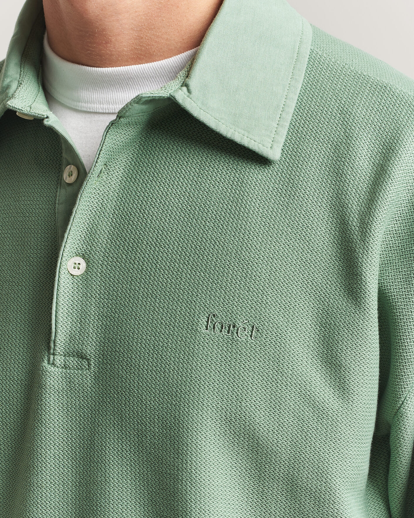 Hombres | Polos | Forét | Herb Textured Knit Polo Green Oxide