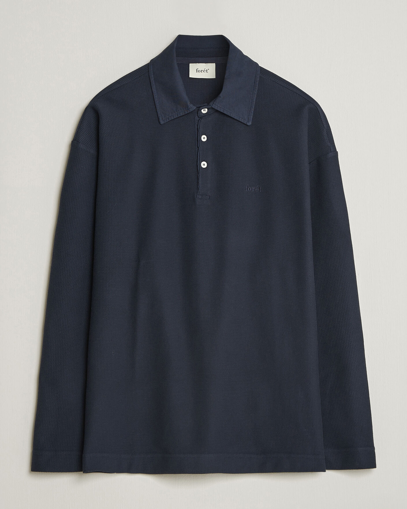 Hombres | Jerséis y prendas de punto | Forét | Herb Textured Knit Polo Navy