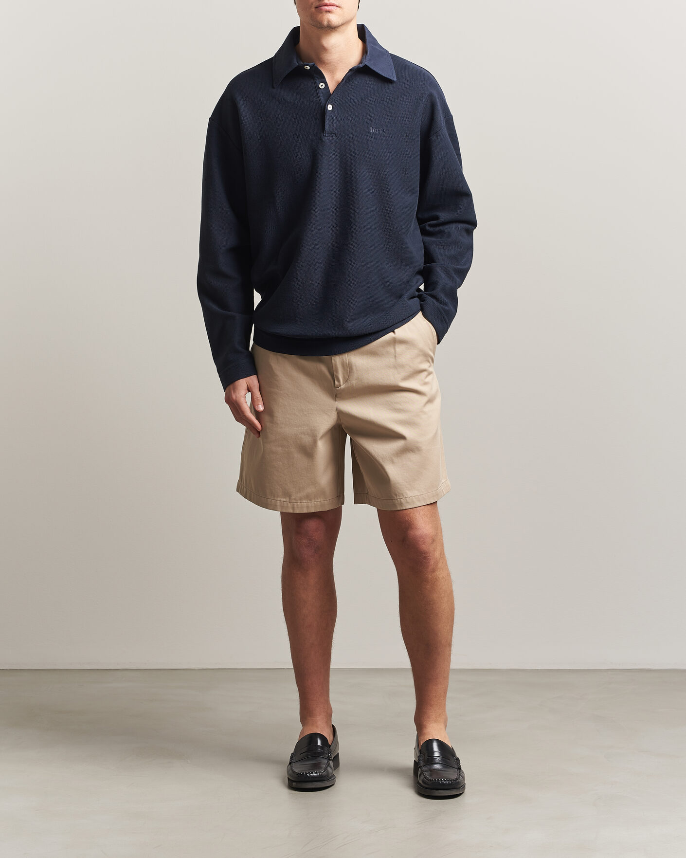 Hombres | Jerséis y prendas de punto | Forét | Herb Textured Knit Polo Navy