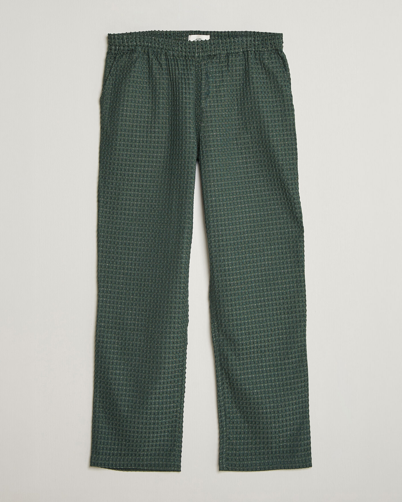 Hombres | Pantalones | LES DEUX | Check Seersucker Casual Pants Pine Green