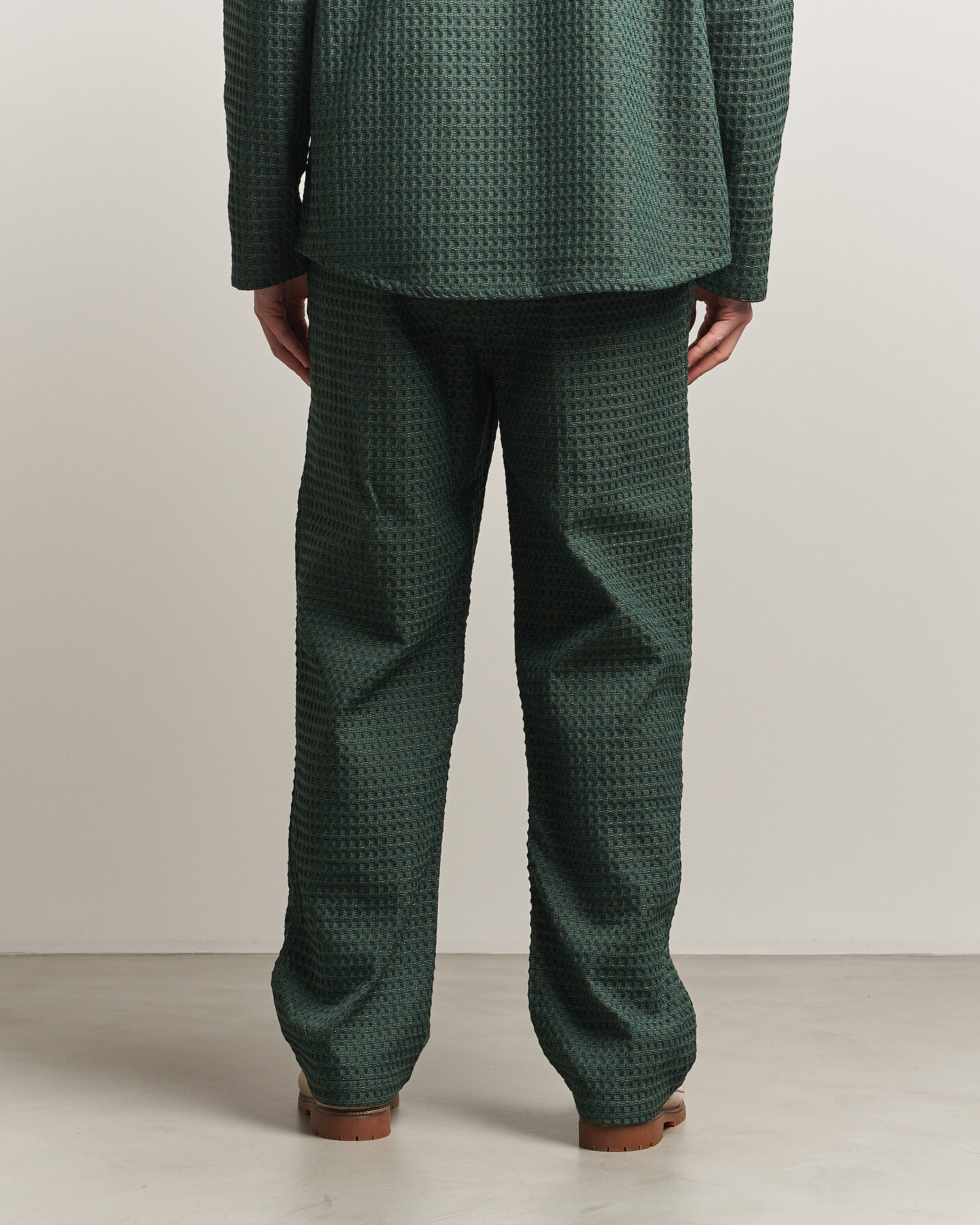 Hombres | Pantalones | LES DEUX | Check Seersucker Casual Pants Pine Green