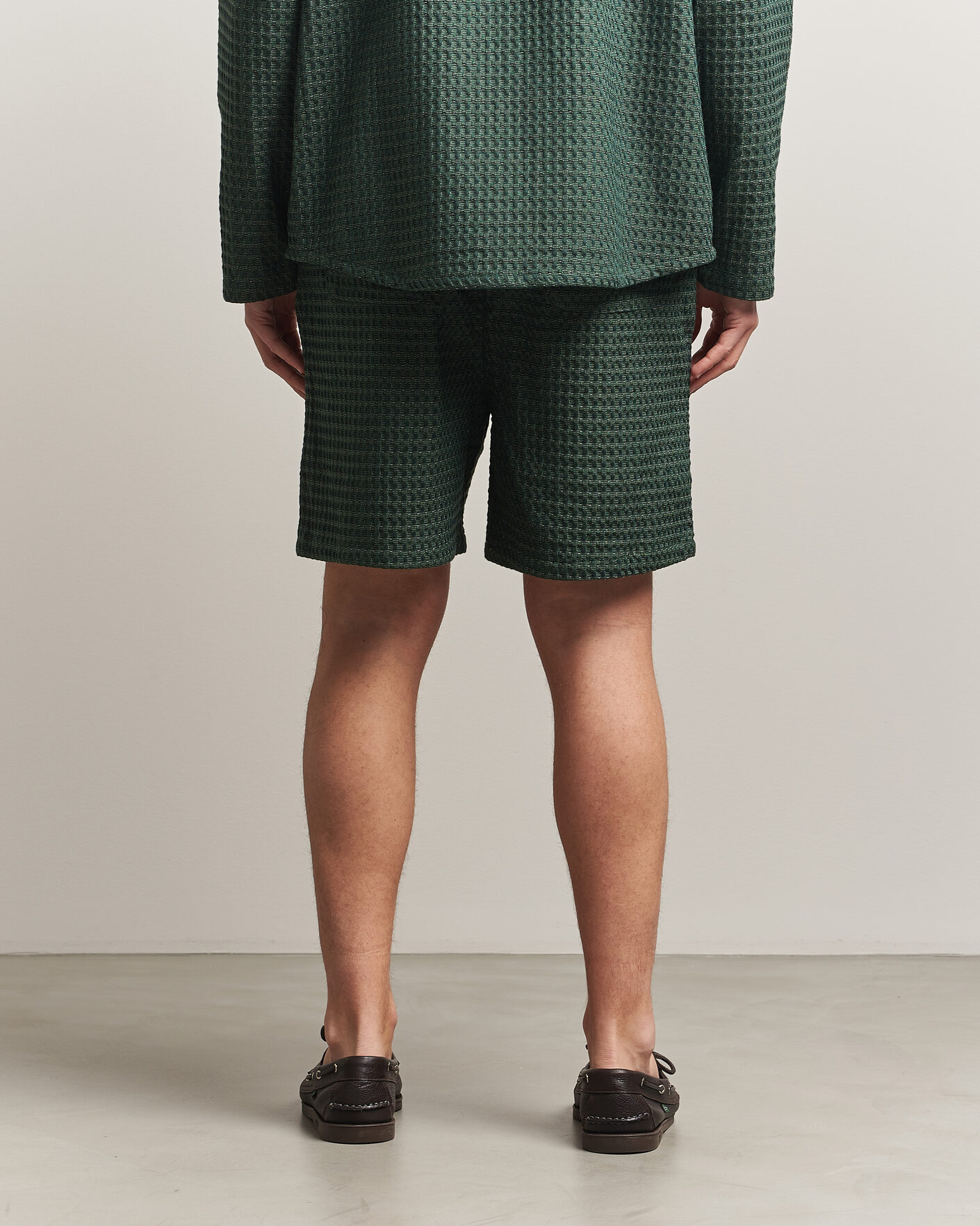 Hombres | Pantalones cortos | LES DEUX | Check Seersucker Casual Shorts Pine Green