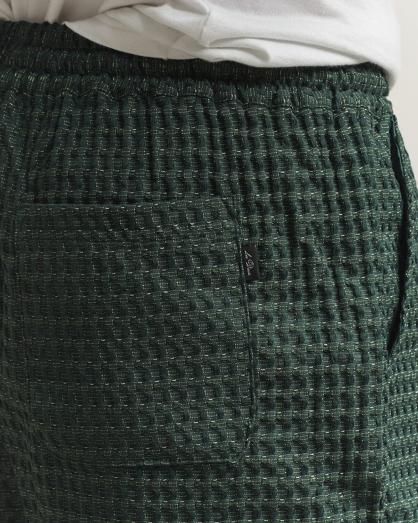 Hombres | Pantalones cortos | LES DEUX | Check Seersucker Casual Shorts Pine Green
