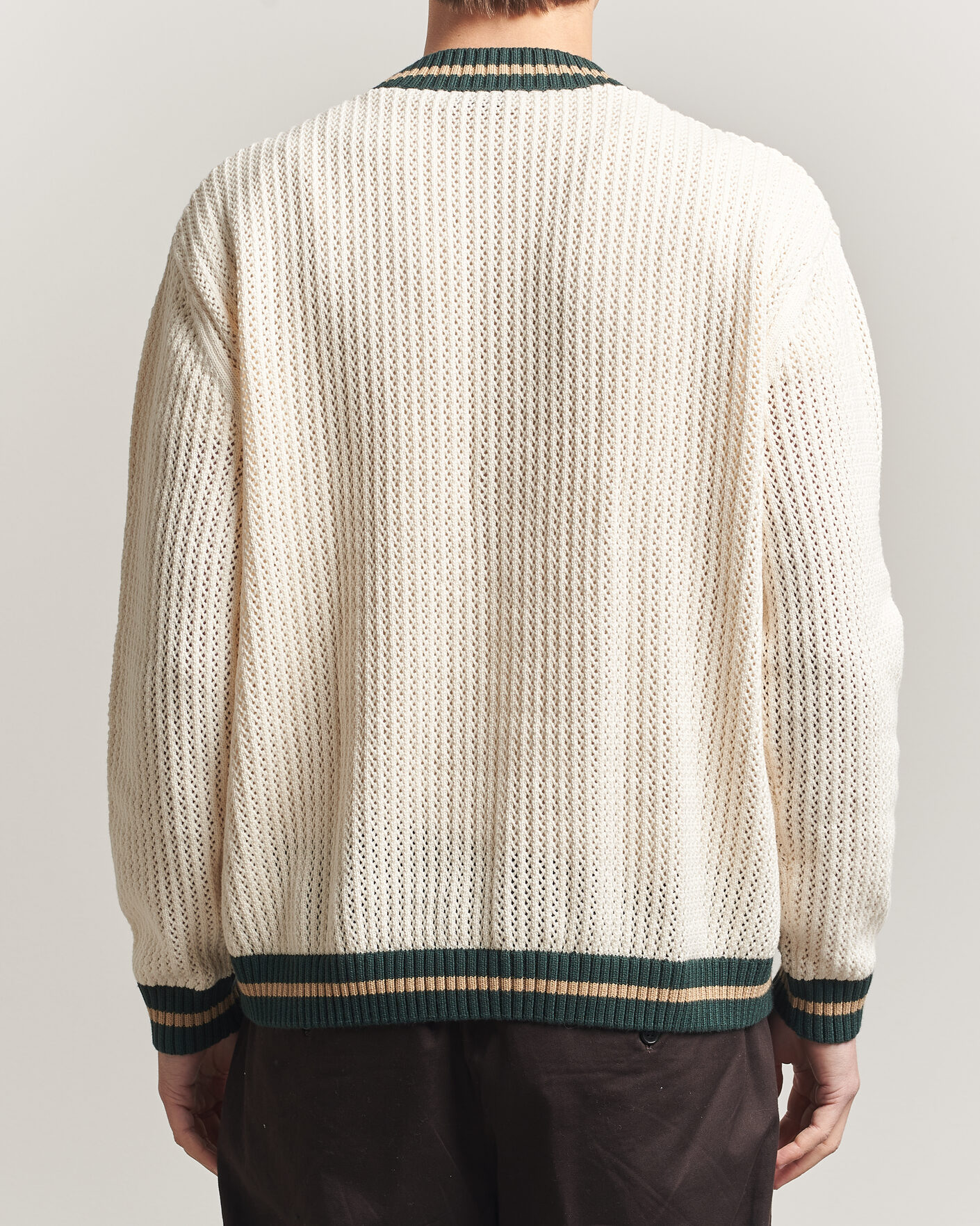 Hombres | Jerséis y prendas de punto | LES DEUX | Lace Knitted Cardigan Eggnog White