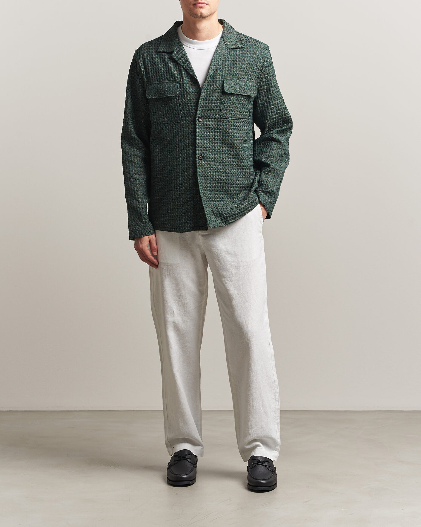 Hombres | Pantalones | LES DEUX | Linen Comfort Suit Pants White
