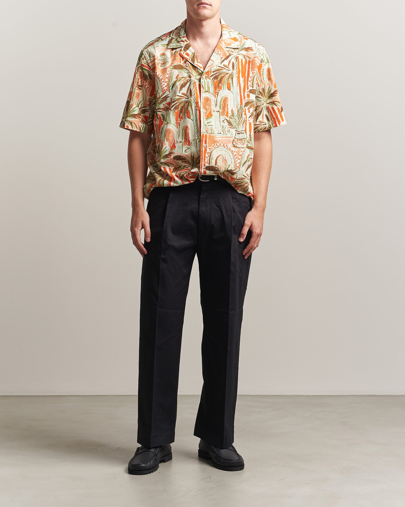 Hombres | Camisas | LES DEUX | Palm AOP Short Sleeve Shirt Multi