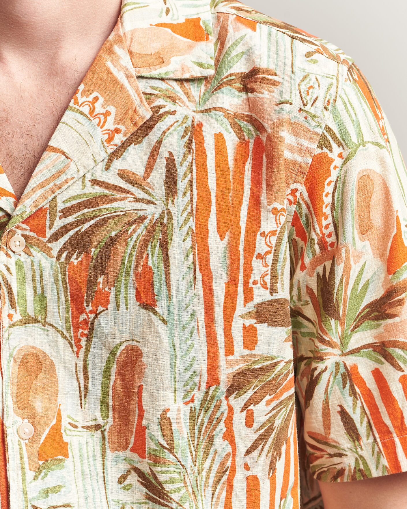 Hombres | Camisas | LES DEUX | Palm AOP Short Sleeve Shirt Multi