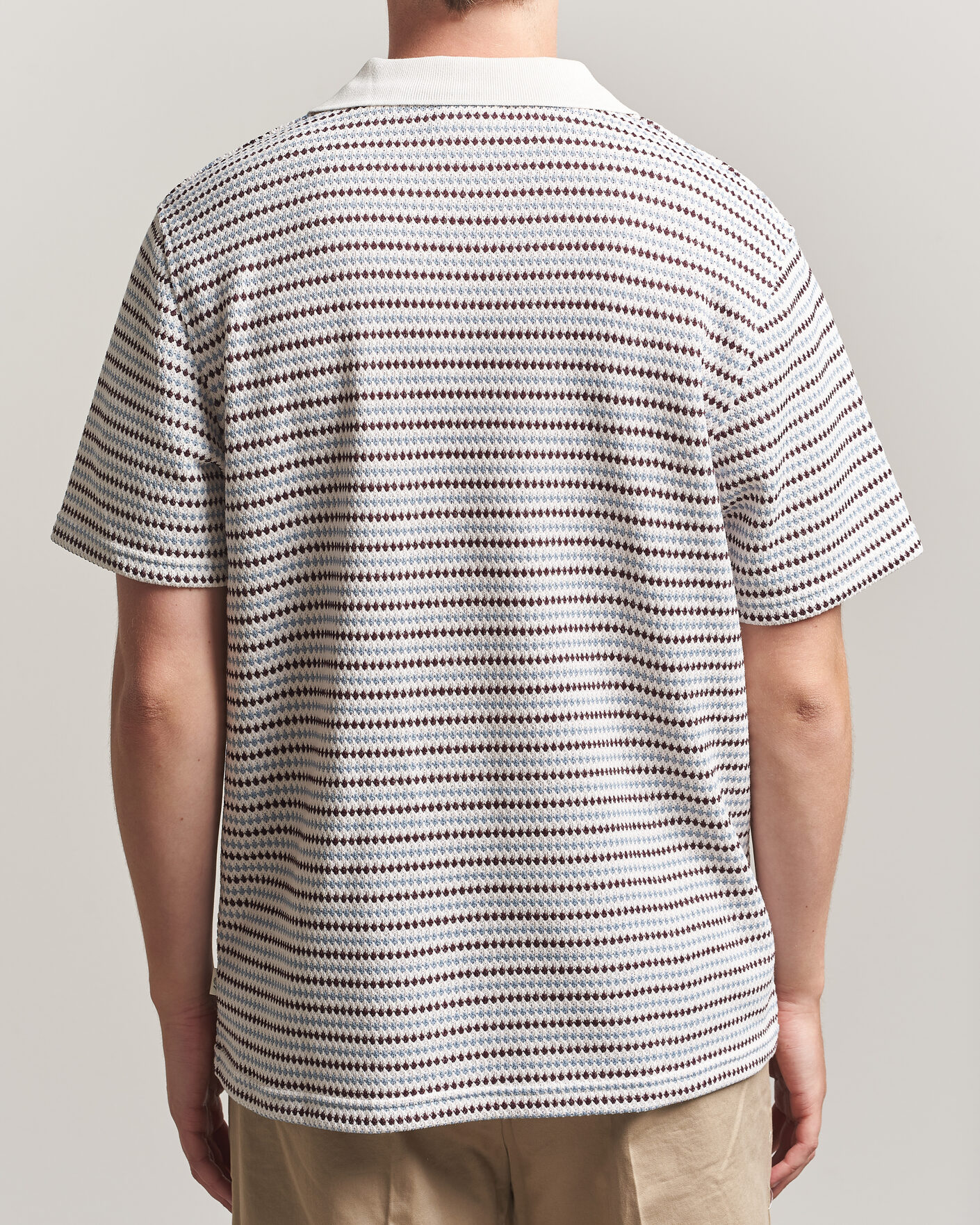 Hombres | Polos | LES DEUX | Knitted Stripe Polo Eggnog White
