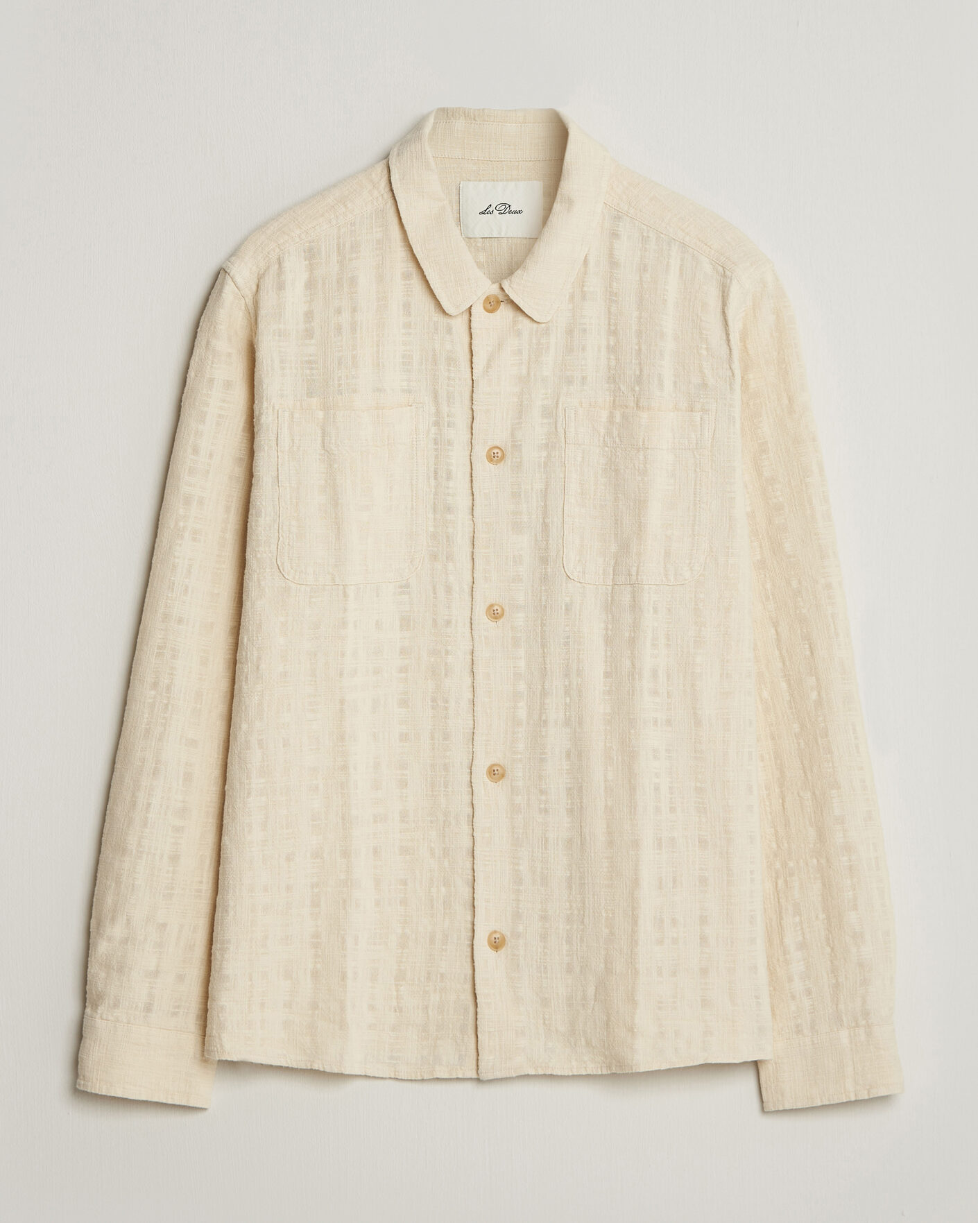 Hombres | Camisas | LES DEUX | Textured Slub Overshirt Ivory