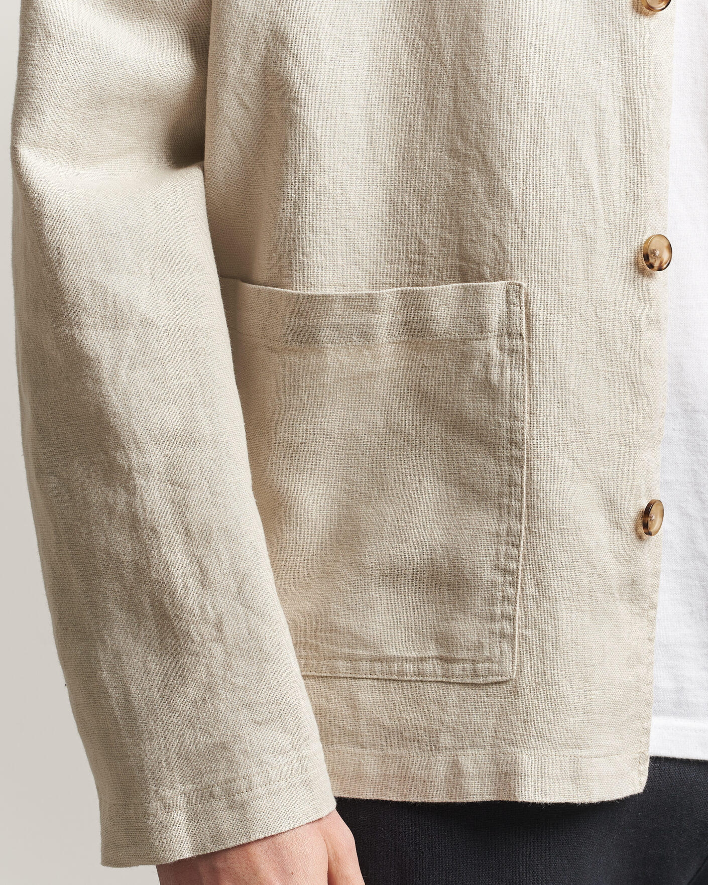 Hombres | Camisas | LES DEUX | Linen Overshirt Light Sand