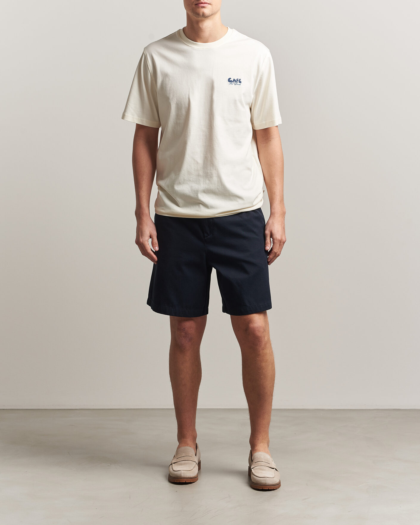 Hombres | Camisetas | LES DEUX | Café Backprint T-Shirt Light Ivory