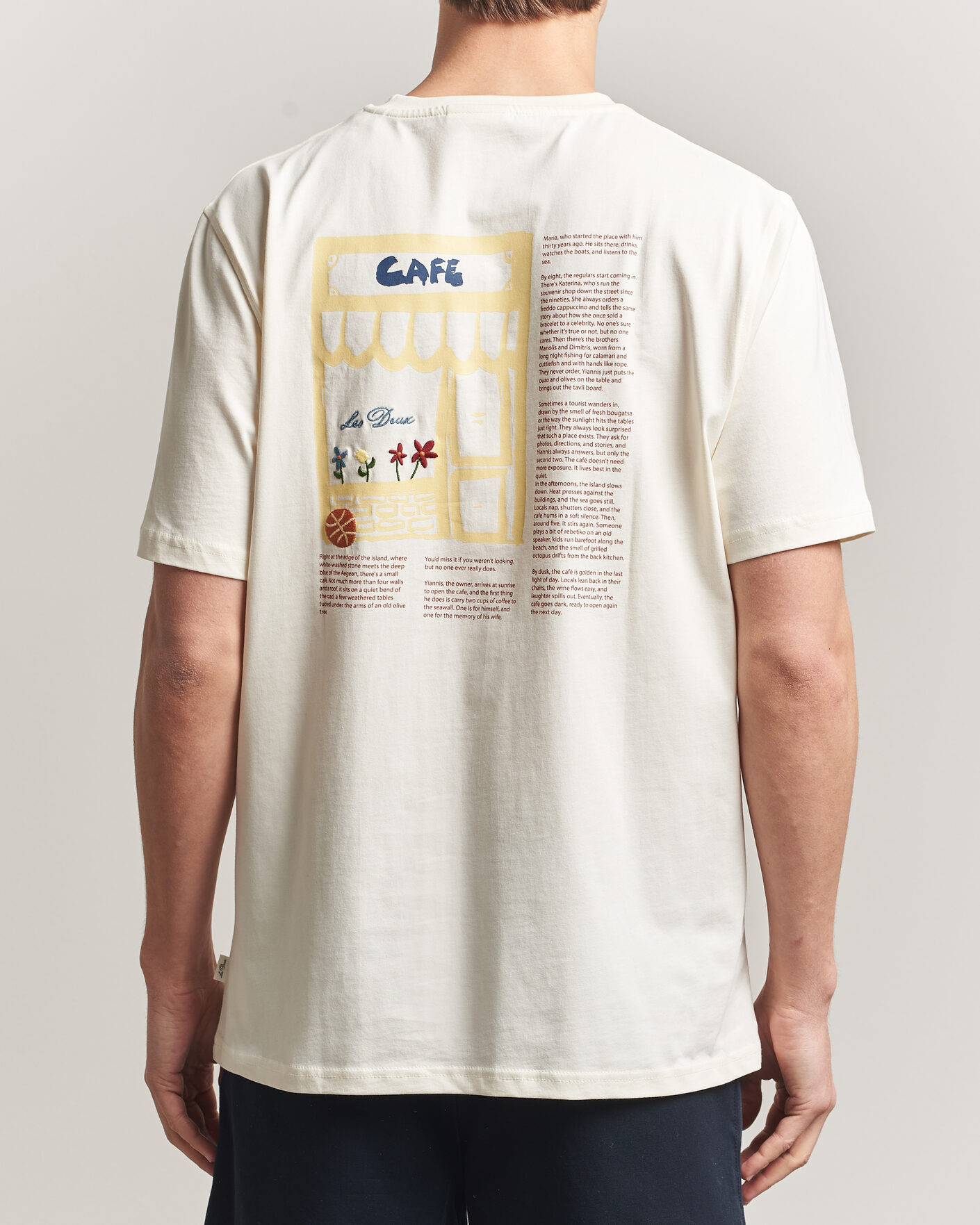 Hombres | Camisetas | LES DEUX | Café Backprint T-Shirt Light Ivory