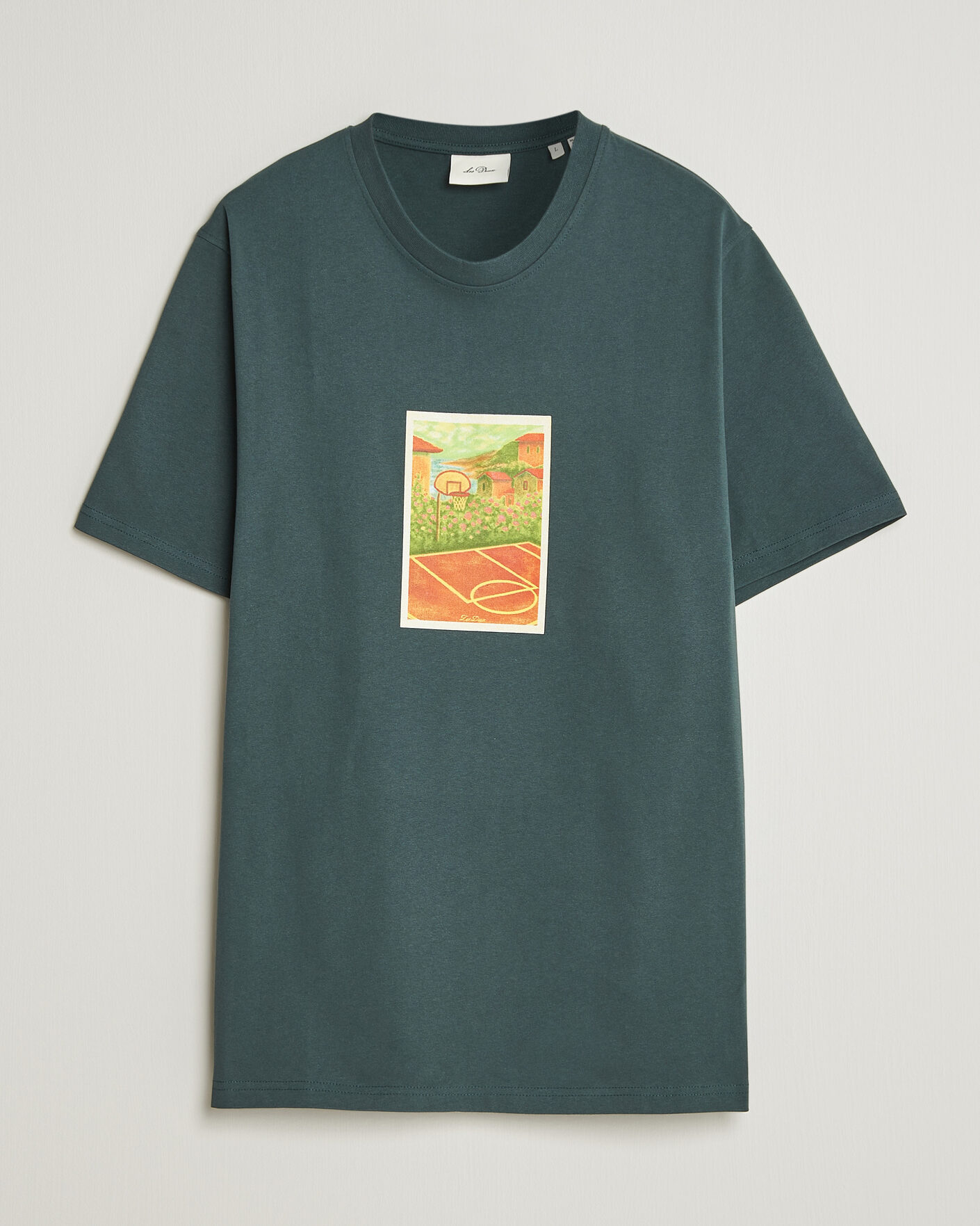 Hombres | Camisetas | LES DEUX | Court Printed T-Shirt Pine Green