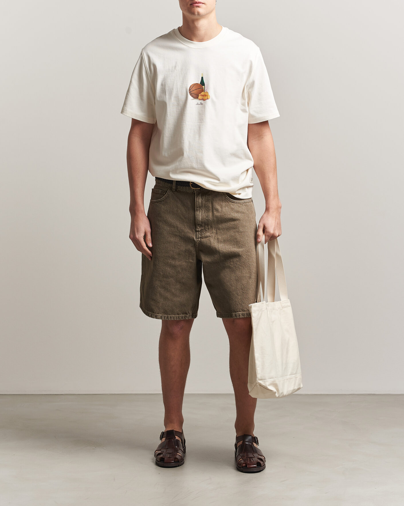 Hombres | Camisetas | LES DEUX | Lemons Printed T-Shirt Eggnog White