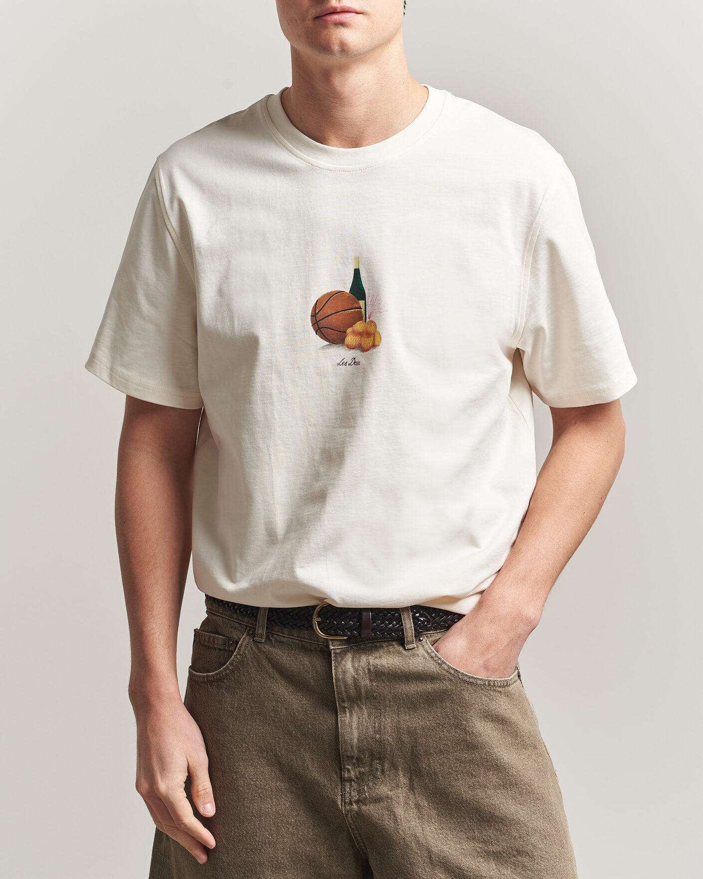 Hombres | Camisetas | LES DEUX | Lemons Printed T-Shirt Eggnog White
