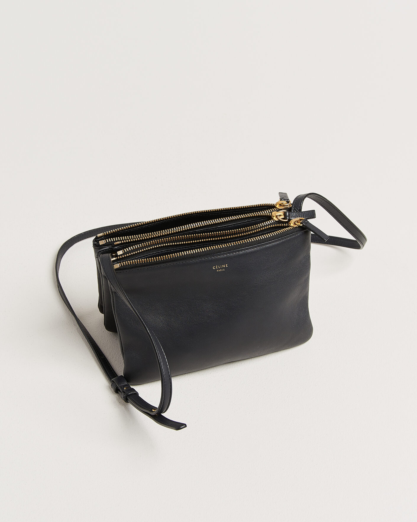 Hombres | Pre-Owned & Vintage Bags | Celine Pre-Owned | Trio Bag Small Leather Black