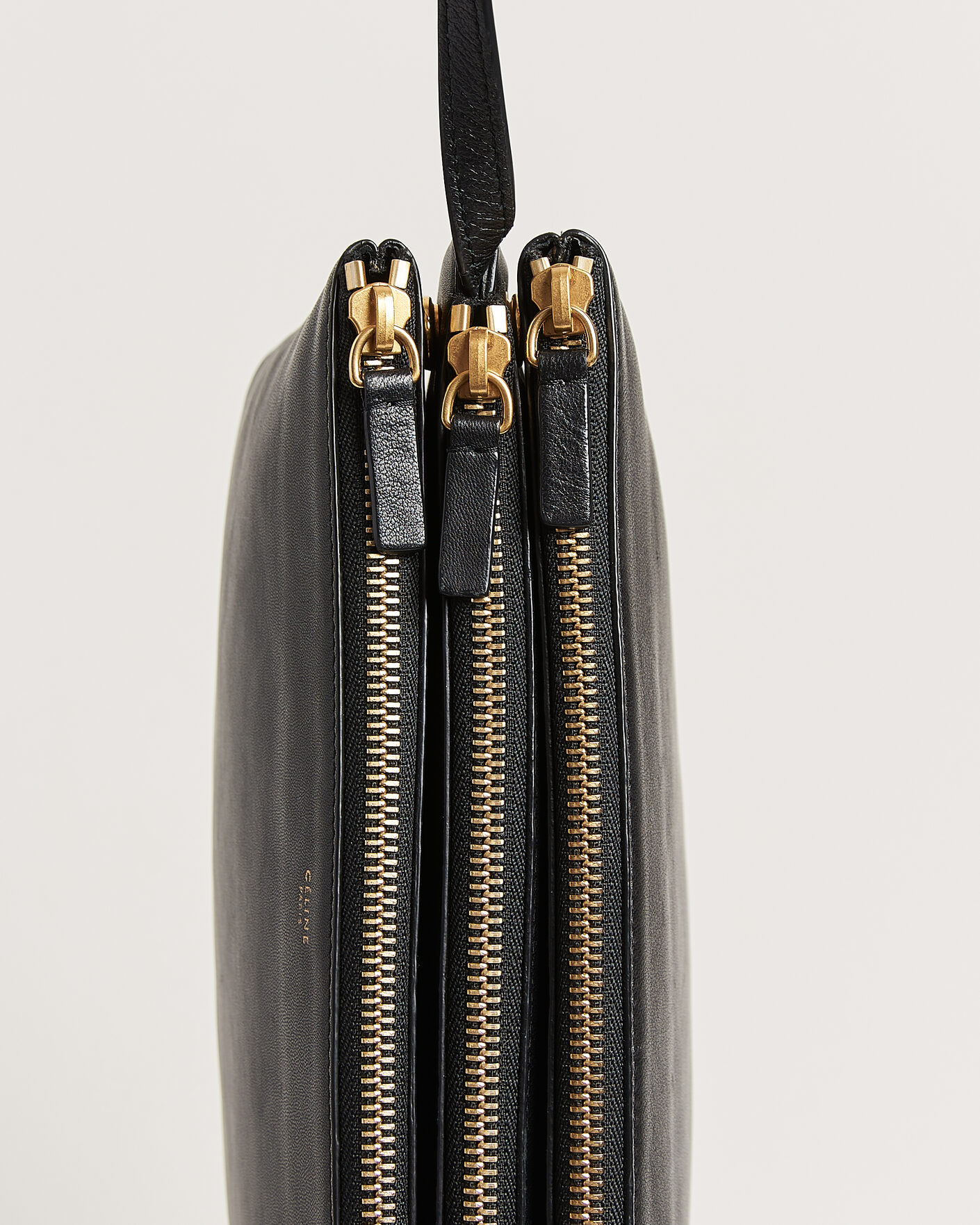 Hombres | Pre-Owned & Vintage Bags | Celine Pre-Owned | Trio Bag Medium Leather Black