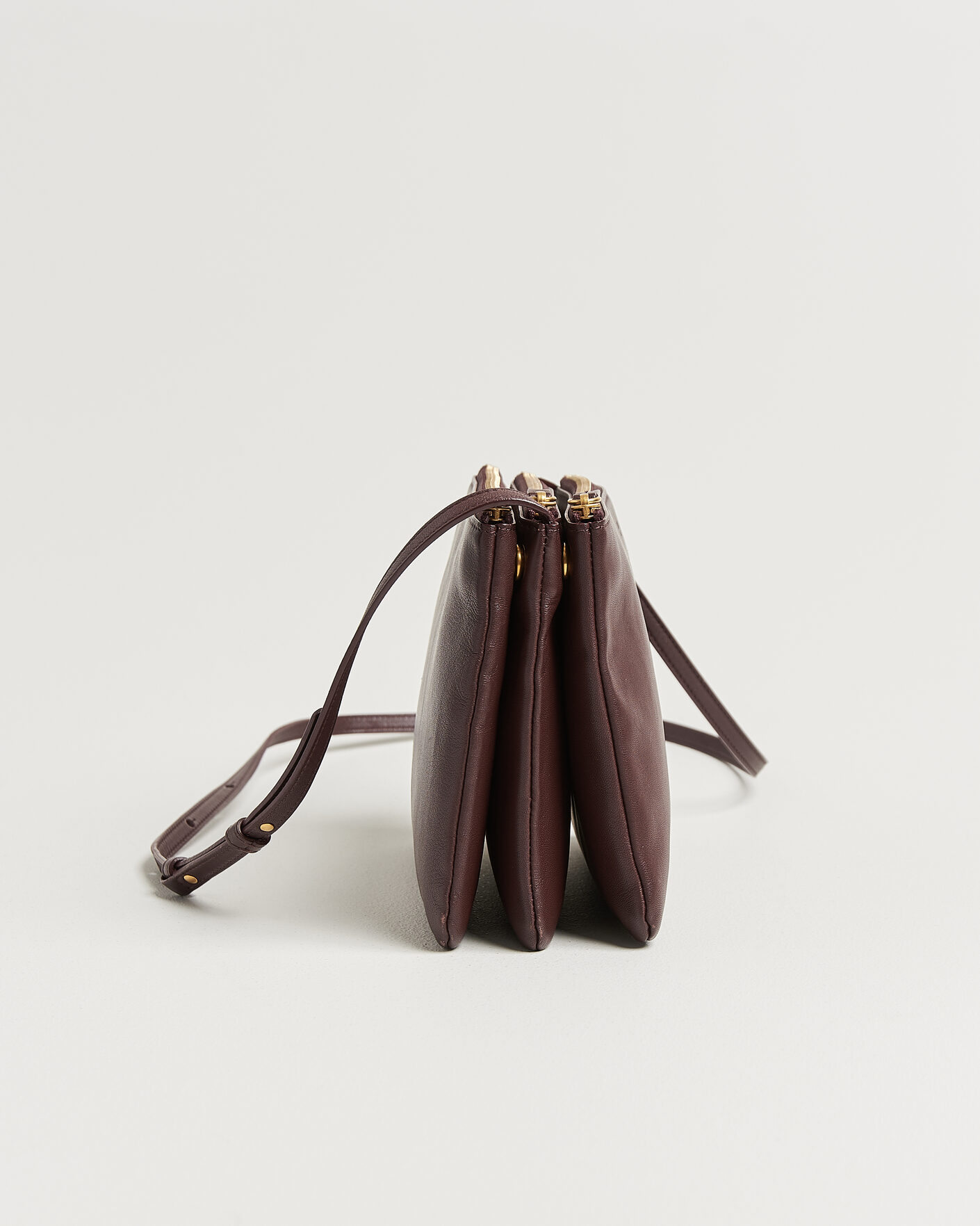 Hombres | Pre-Owned & Vintage Bags | Celine Pre-Owned | Trio Bag Medium Leather Burgundy