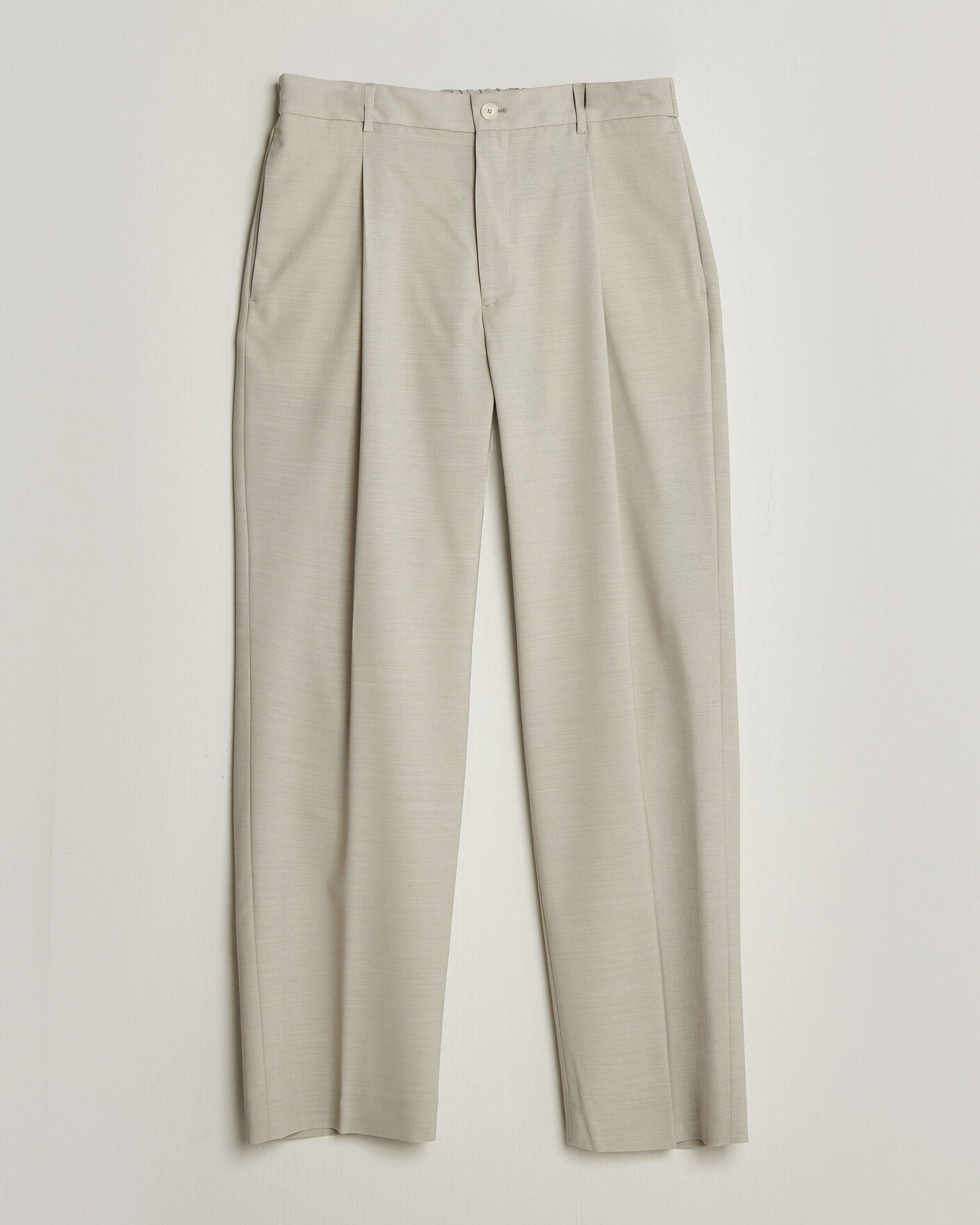 Hombres | Pantalones | BOSS BLACK | Pat Pleated Wool Trousers Light Beige